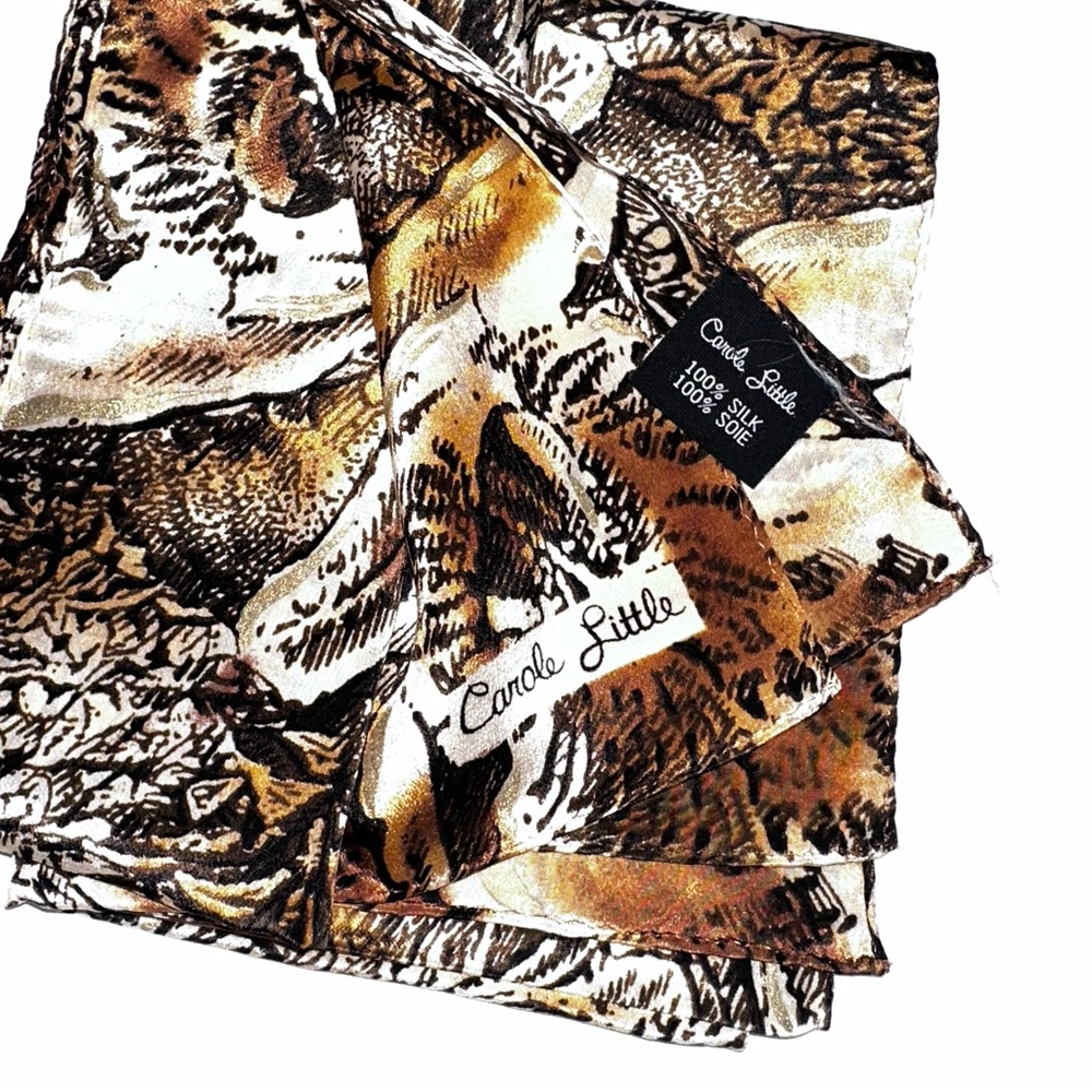 Carole Little Silk Scarf with Floral Pattern